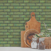 Green Grunge Peel and Stick Wall Tile | Kitchen Backsplash Tiles